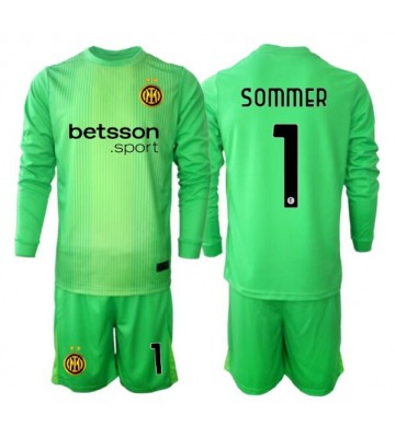 Inter Milan Yann Sommer #1 Målmand Tredjetrøje Børn 2025-26 Langærmet (+ Korte bukser)
